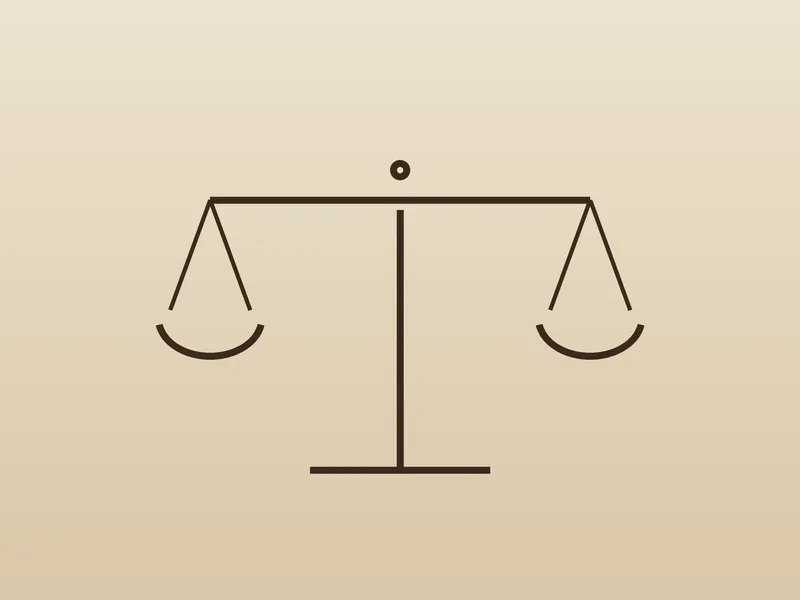 Ilustração de uma balança da justiça