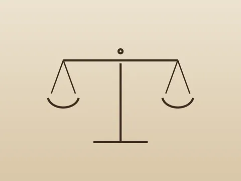 Ilustração de uma balança da justiça